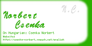 norbert csenka business card